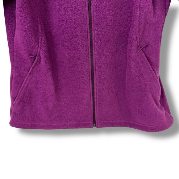 Columbia Dotswarm II Full Zip Fleece Jacket Women’s Large Purple Gray Sherpa - Picture 4 of 11